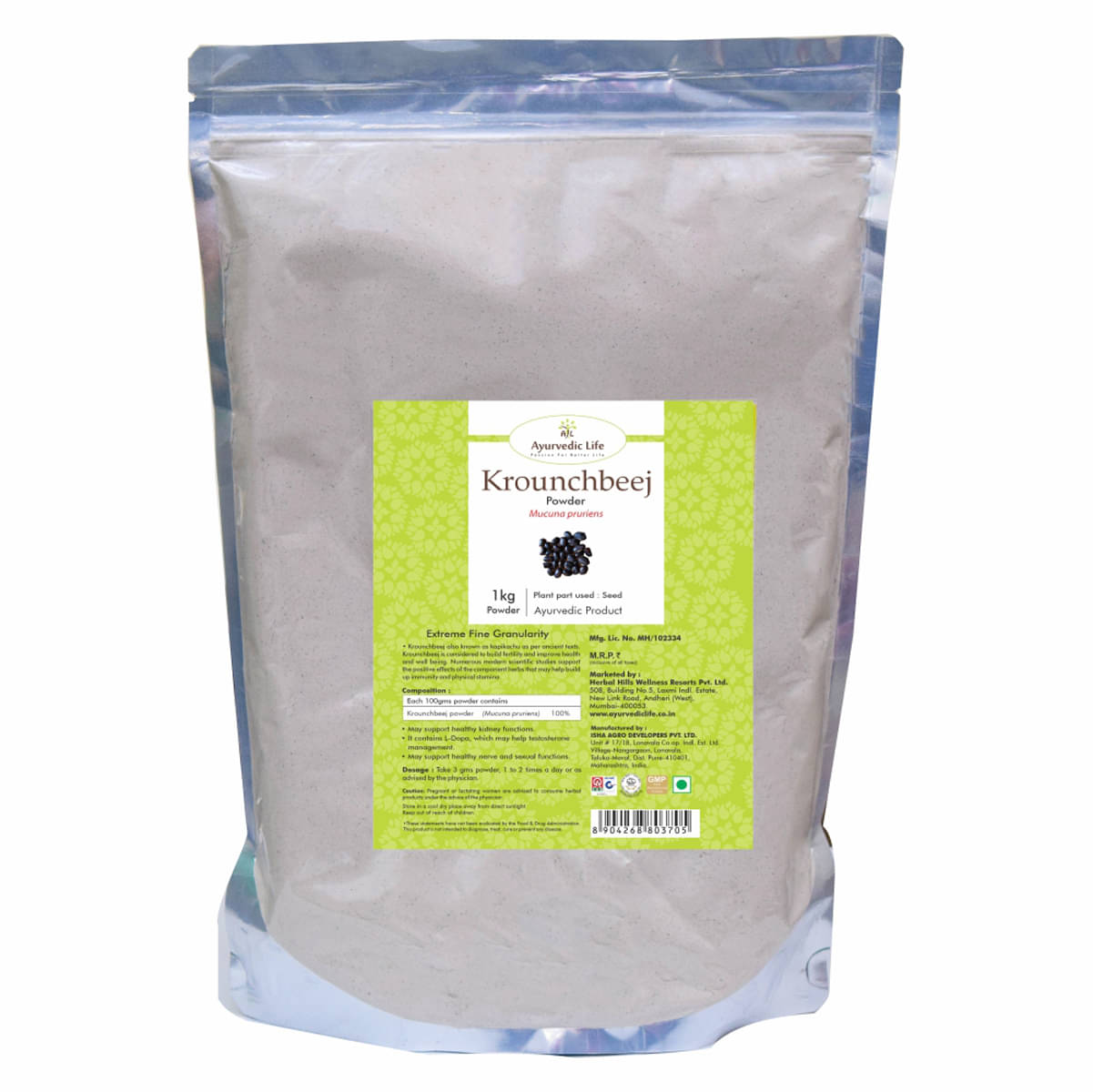 Ayurvedic Life Krounchbeej Powder 1 Kg Pack of 1     			Ayurvedic Life Krounchbeej Powder 1 Kg Pack of 1