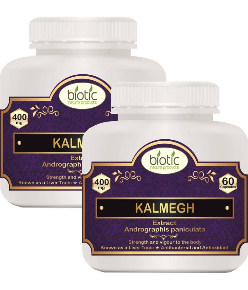 Biotic Andrographis paniculata Extract Kalmegh 400mg Capsule 120 no.s Pack of 2 Biotic Andrographis paniculata Extract Kalmegh 400mg Capsule 120 no.s Pack of 2
