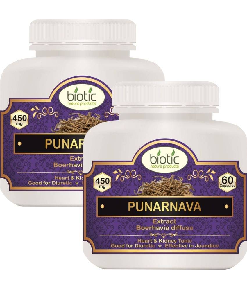 Biotic Punarnava Capsules(Boerhavia diffusa)Extract 450mg Capsule 120 no.s Pack of 2 Biotic Punarnava Capsules(Boerhavia diffusa)Extract 450mg Capsule 120 no.s Pack of 2