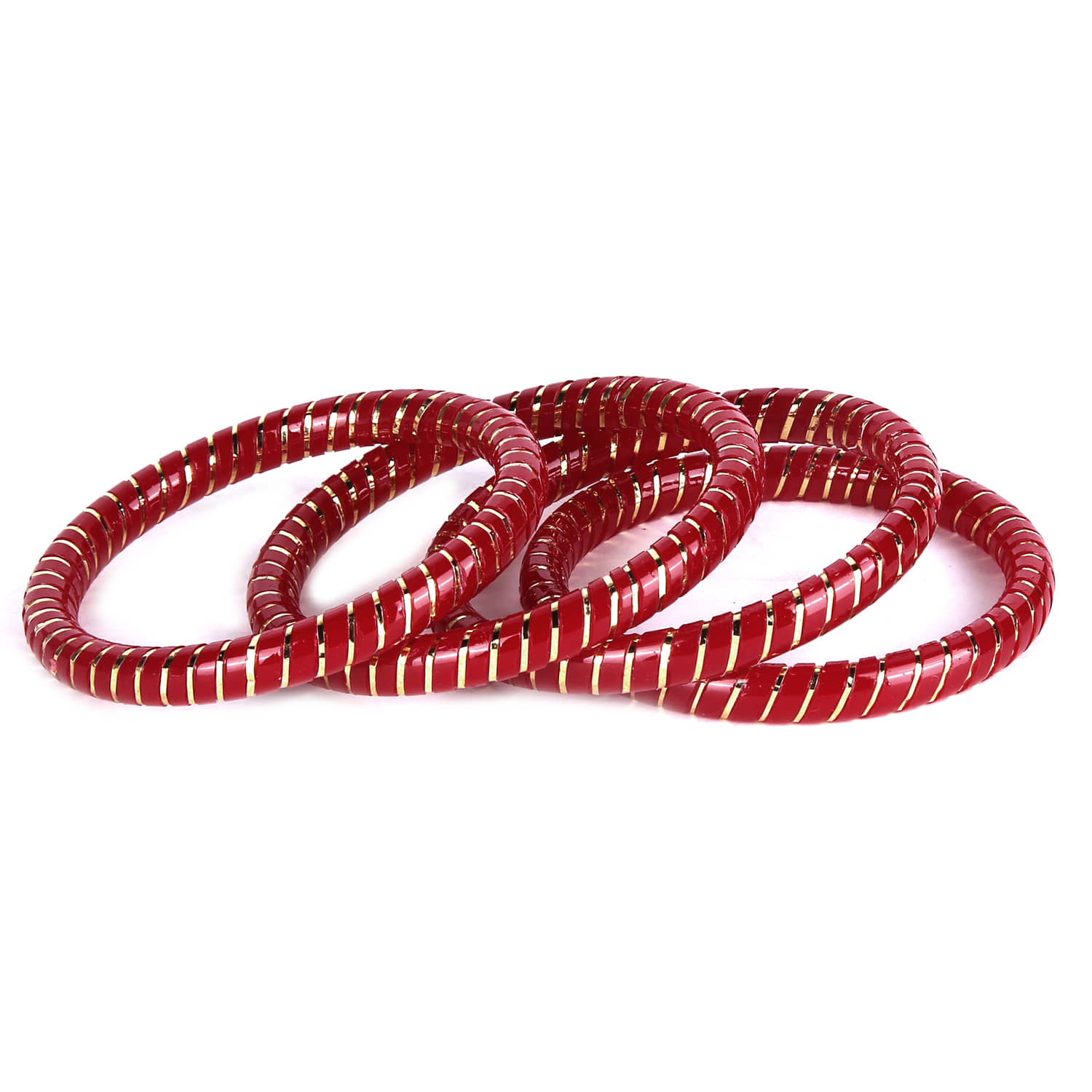 Bovzen Laquered Pola(Set of 4),Red  Colored for Women - Bangles & Bracelets | Buy online on ZillyBuy