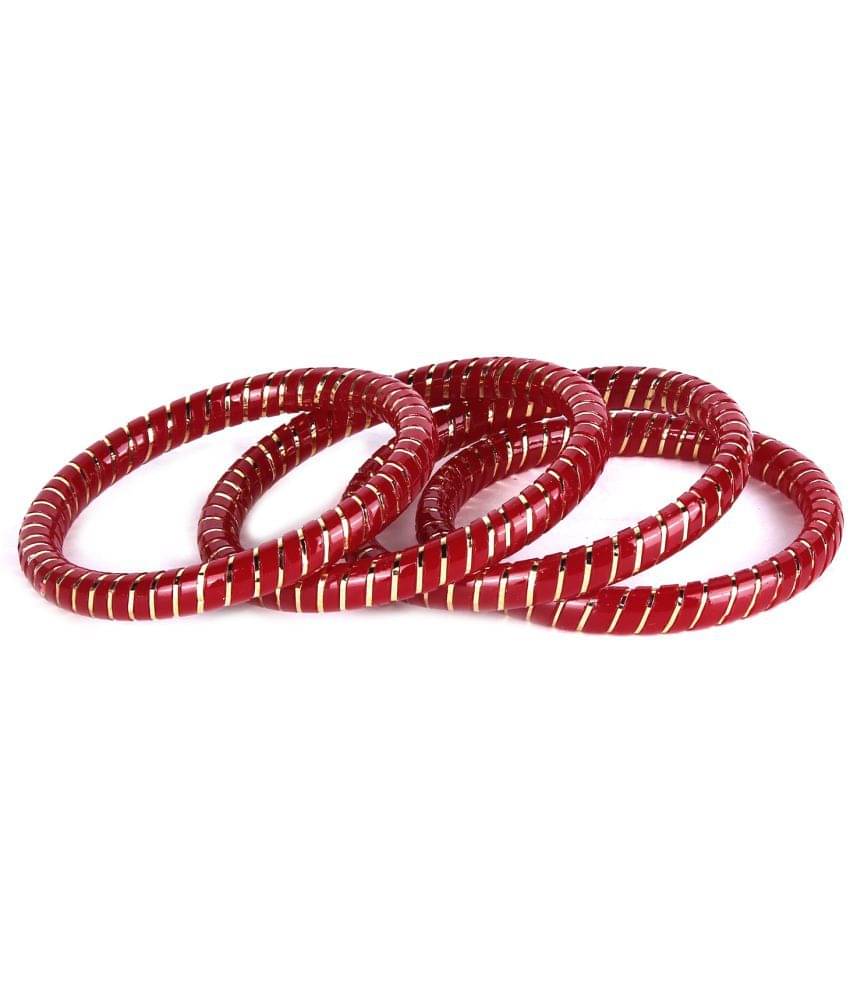     			Bovzen Laquered Pola(Set of 4),Red  Colored for Women