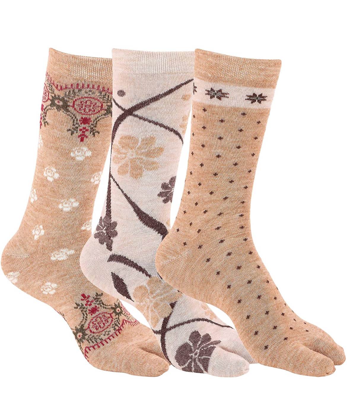 Creature Women's Brown Woolen Floral Leg Warmer Full Length Socks ( Pack of 3 ) - Socks | Buy online on ZillyBuy
