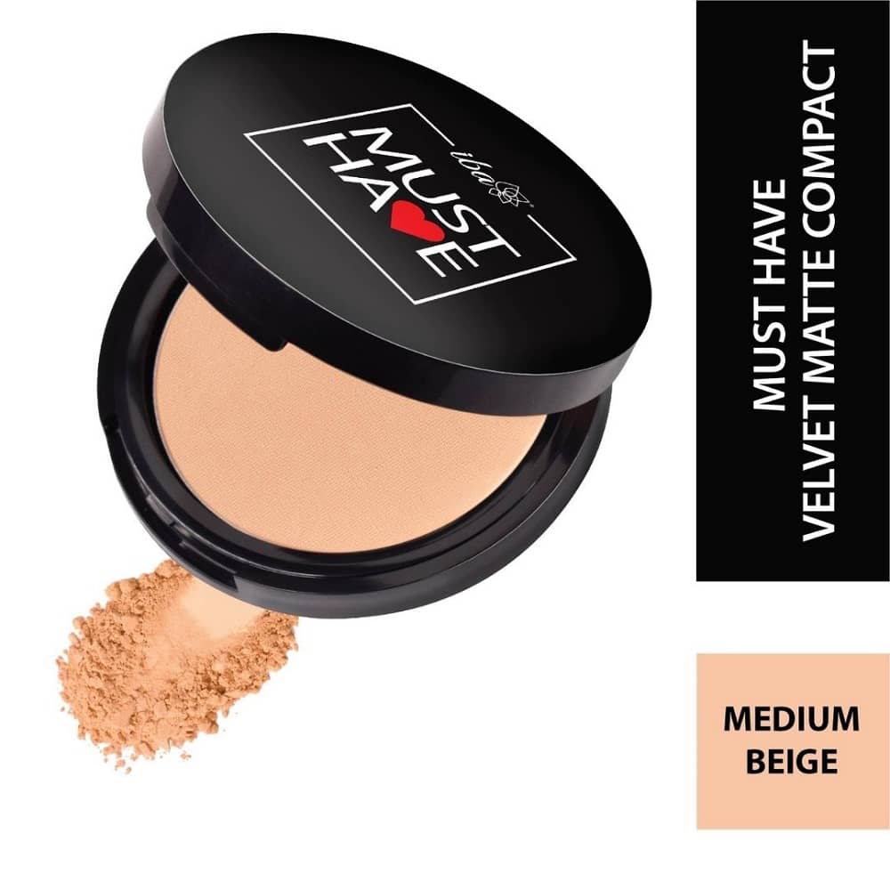 Iba Must Have Velvet Matte Pressed Compact Powder Medium Beige, 9g , High Coverage, (Pack of 1)