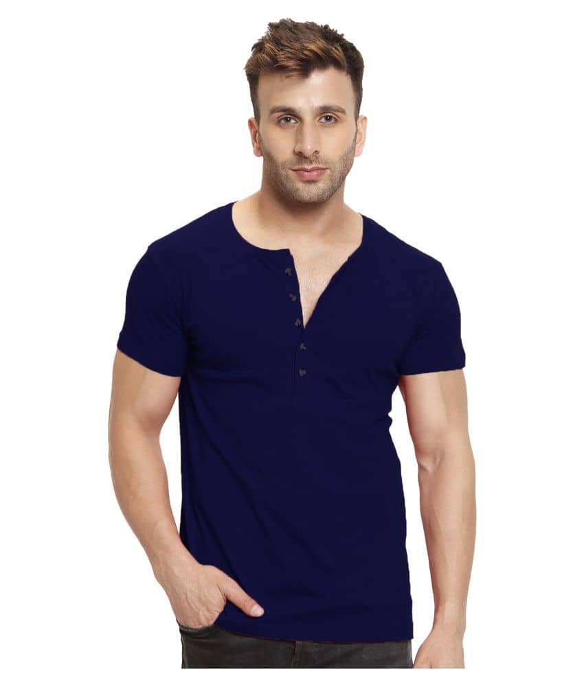 Leotude Pack of 1 Cotton Blend Regular Fit Men's T-Shirt ( Navy Blue )