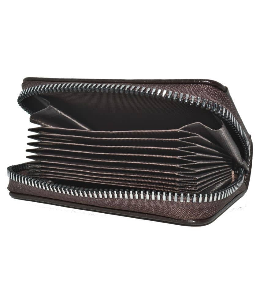 Loopa Brown Leather Credit/Debit Card 15 Slot Card Holder For Men & Women - Handbags | Buy online on ZillyBuy