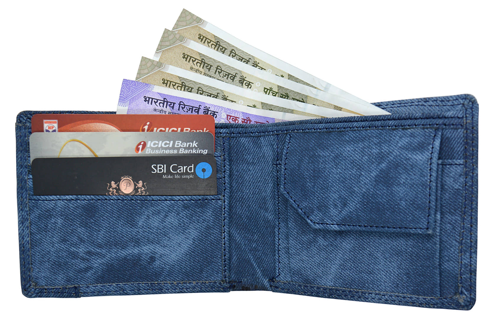 Loopa PU Blue Casual Regular Wallet - Handbags | Buy online on ZillyBuy