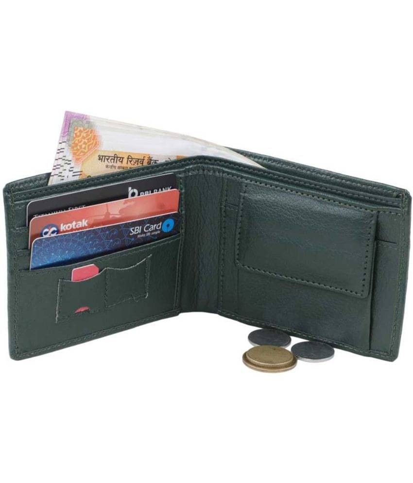     			Loopa PU Green Casual Regular Wallet