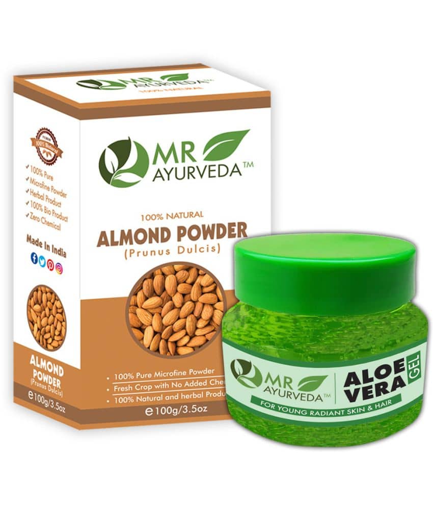 MR Ayurveda Aloe Vera Gel & Almond Powder Hair Scalp Treatment 200 g Pack of 2