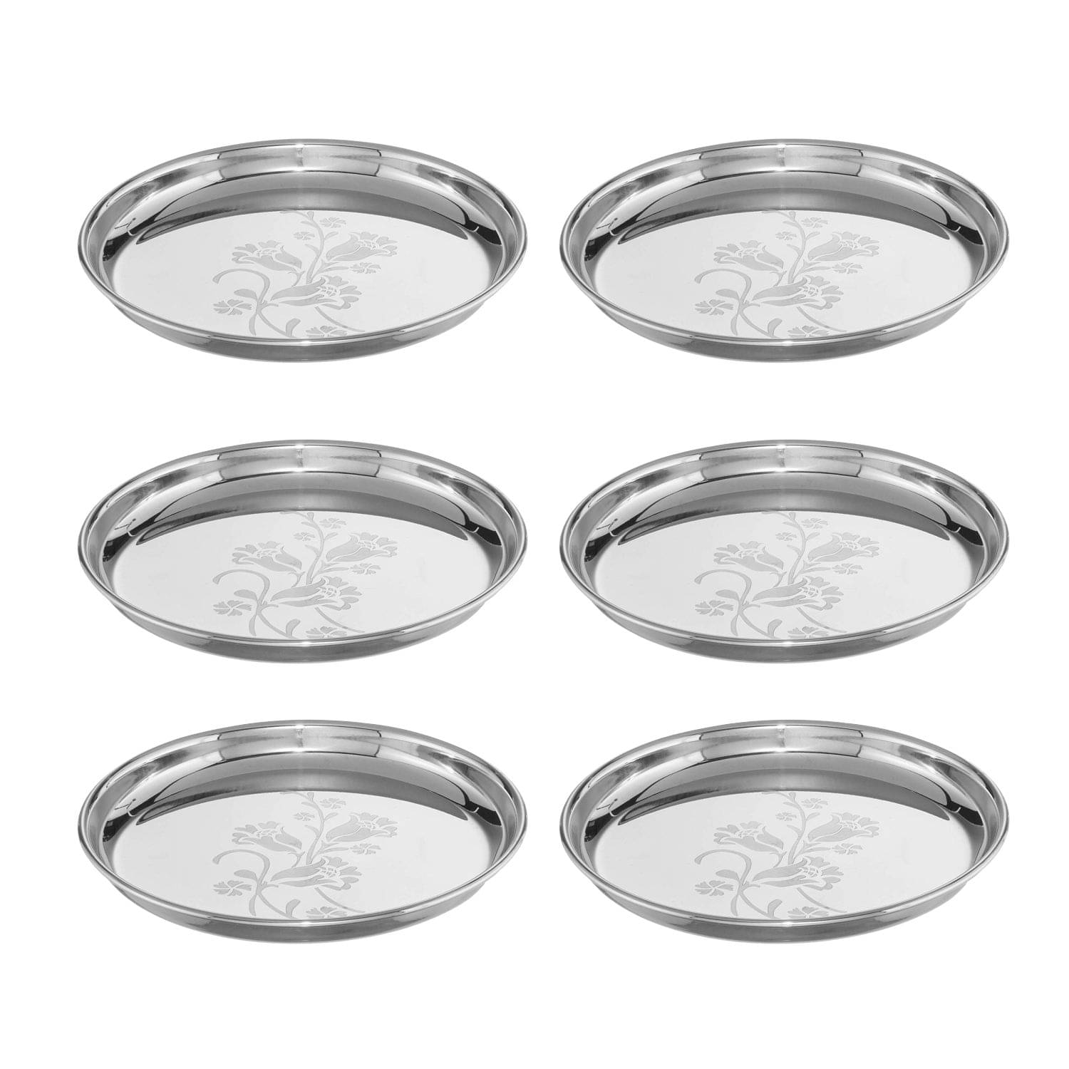 Neelam 6 Pcs Stainless Steel Steel Full Plate Neelam 6 Pcs Stainless Steel Steel Full Plate