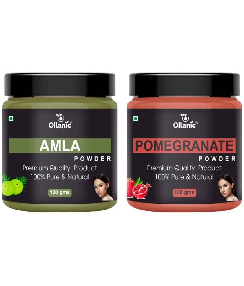 Oilanic 100% Pure Amla Powder & Pomegranate Powder For Skin Hair Mask 200 g Pack of 2