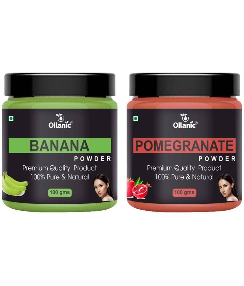     			Oilanic 100% Pure Banana Powder & Pomegranate Powder For Skin Hair Mask 200 g Pack of 2