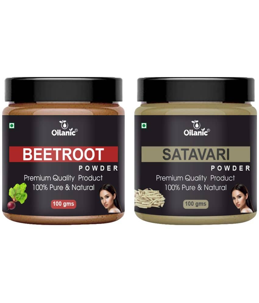 Oilanic 100% Pure Beetroot Powder & Satavari Powder For Skin Hair Mask 200 g Pack of 2
