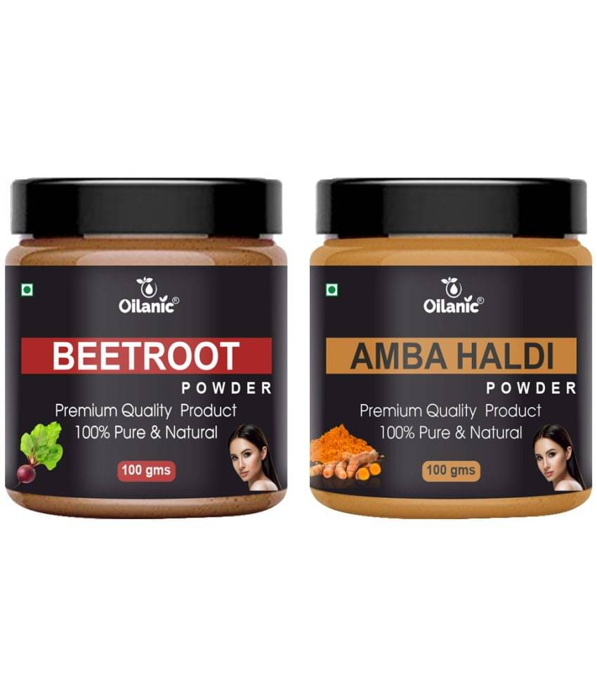     			Oilanic 100% Pure Beetroot Powder & Amba Haldi Powder For Skin Hair Mask 200 g Pack of 2