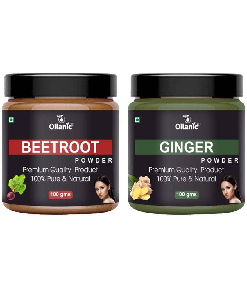 Oilanic 100% Pure Beetroot Powder & Ginger Powder For Skin Hair Mask 200 g Pack of 2 Oilanic 100% Pure Beetroot Powder & Ginger Powder For Skin Hair Mask 200 g Pack of 2