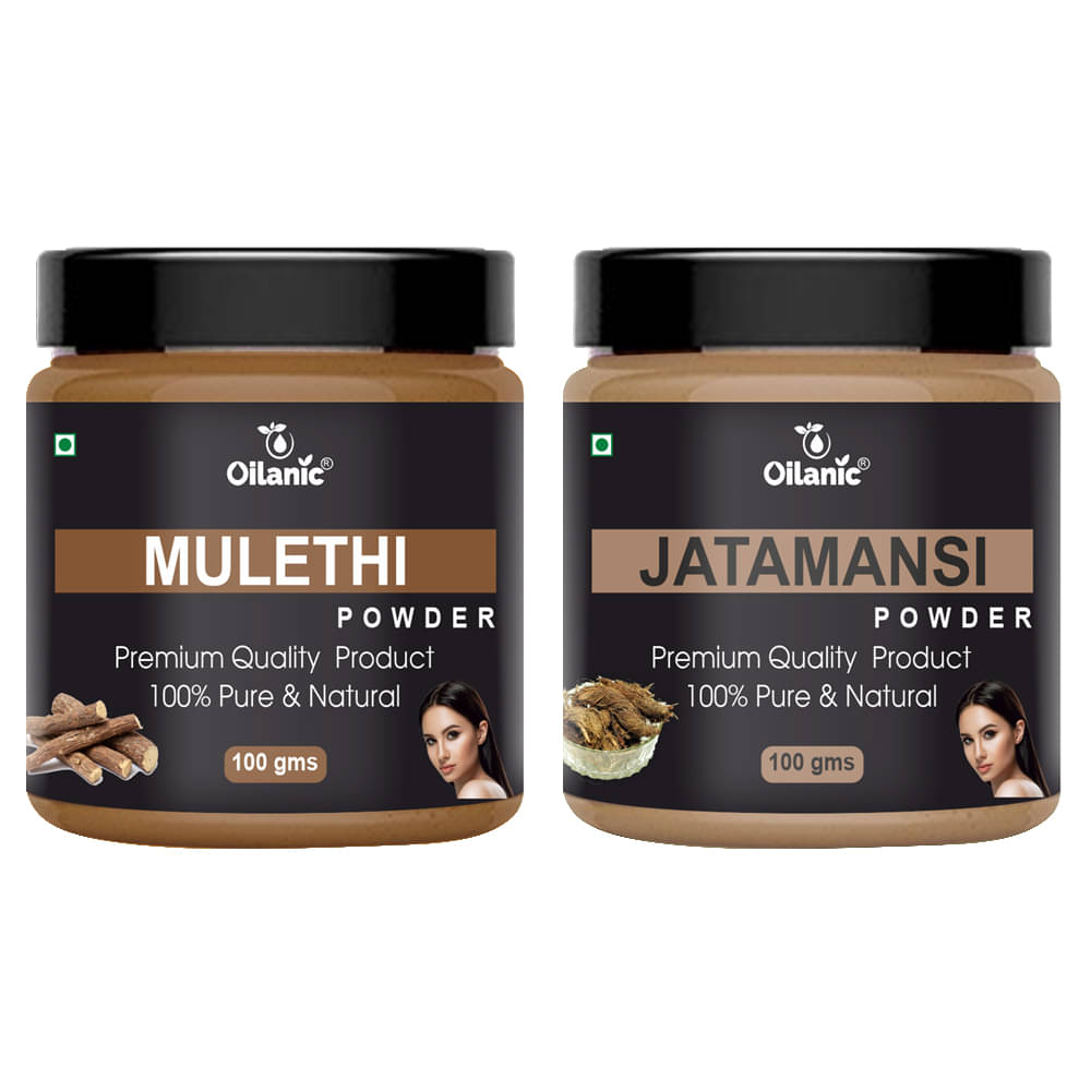     			Oilanic 100% Pure Mulethi Powder & Jatamansi Powder For Skin Hair Mask 200 g Pack of 2