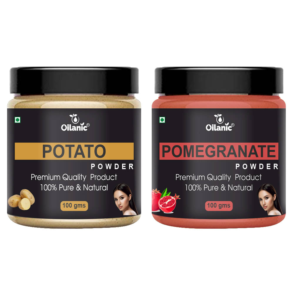 Oilanic 100% Pure Potato Powder & Pomegranate Powder For Skin Hair Mask 200 g Pack of 2 Oilanic 100% Pure Potato Powder & Pomegranate Powder For Skin Hair Mask 200 g Pack of 2