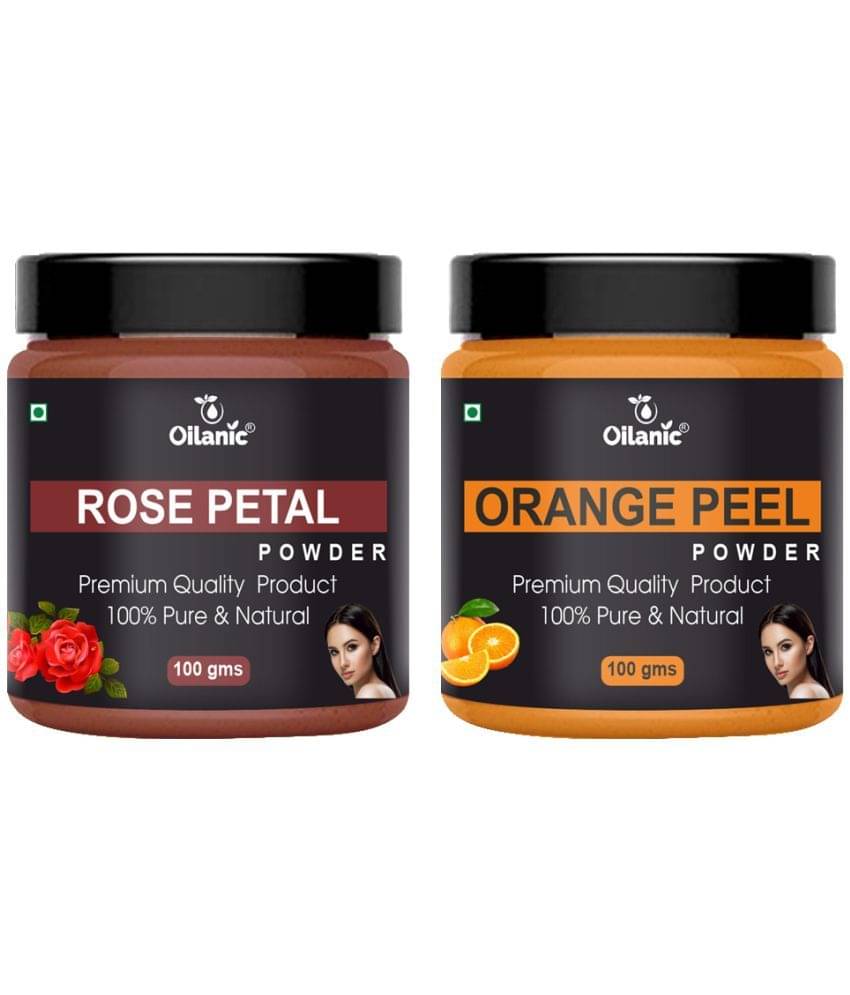 Oilanic 100% Pure Rose Petal Powder & Orange Peel Powder For Skin Hair Mask 200 g Pack of 2 Oilanic 100% Pure Rose Petal Powder & Orange Peel Powder For Skin Hair Mask 200 g Pack of 2