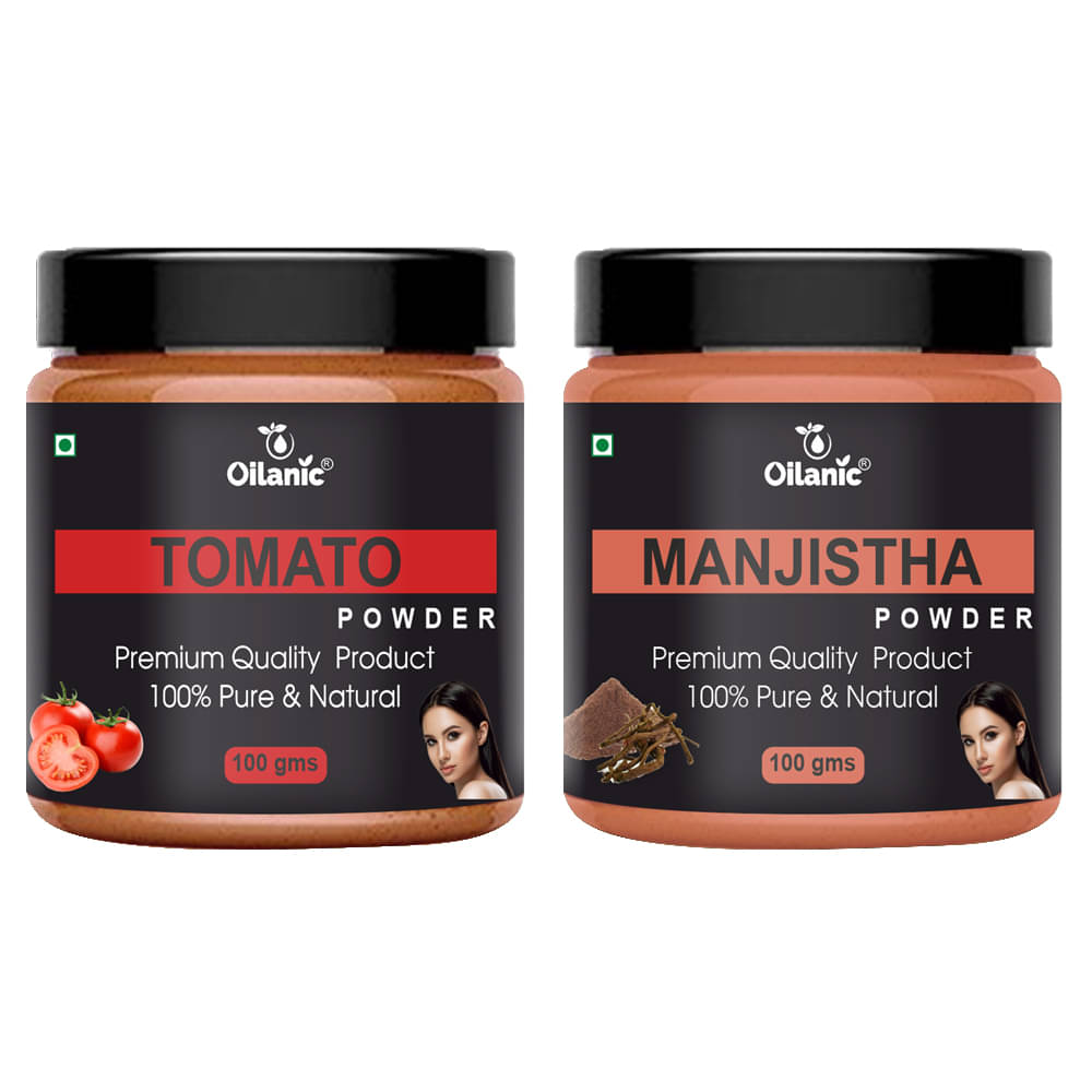 Oilanic 100% Pure Tomato Powder & Manjistha Powder For Skin Hair Mask 200 g Pack of 2 Oilanic 100% Pure Tomato Powder & Manjistha Powder For Skin Hair Mask 200 g Pack of 2