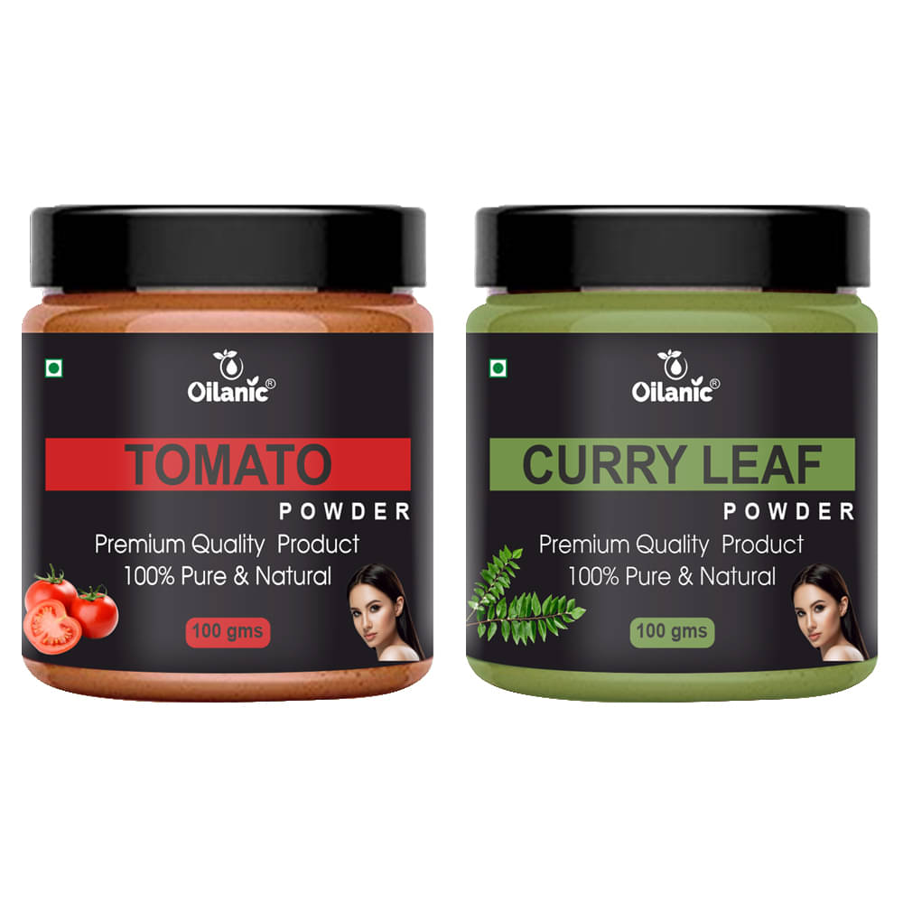 Oilanic 100% Pure Tomato Powder & Curry Leaf Powder For Skin Hair Mask 200 g Pack of 2 Oilanic 100% Pure Tomato Powder & Curry Leaf Powder For Skin Hair Mask 200 g Pack of 2