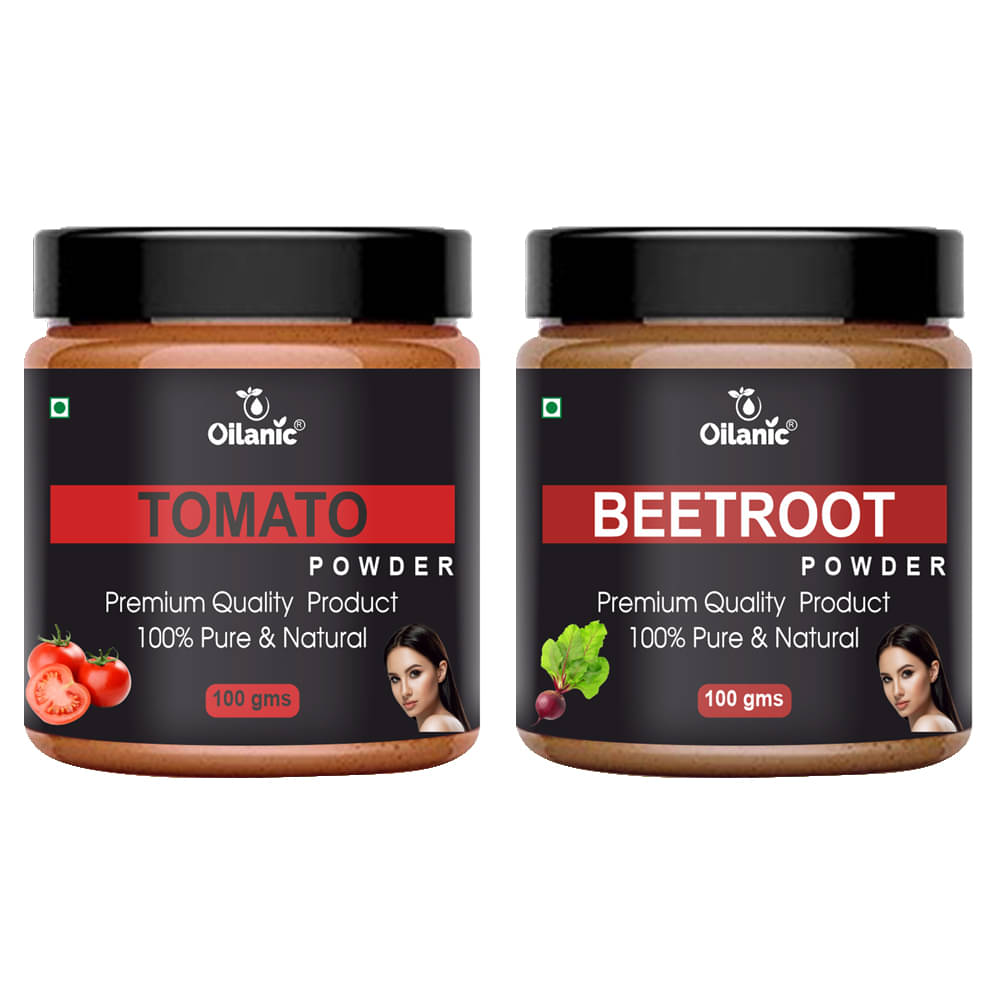     			Oilanic 100% Pure Tomato Powder & Beetroot Powder For Skin Hair Mask 200 g Pack of 2