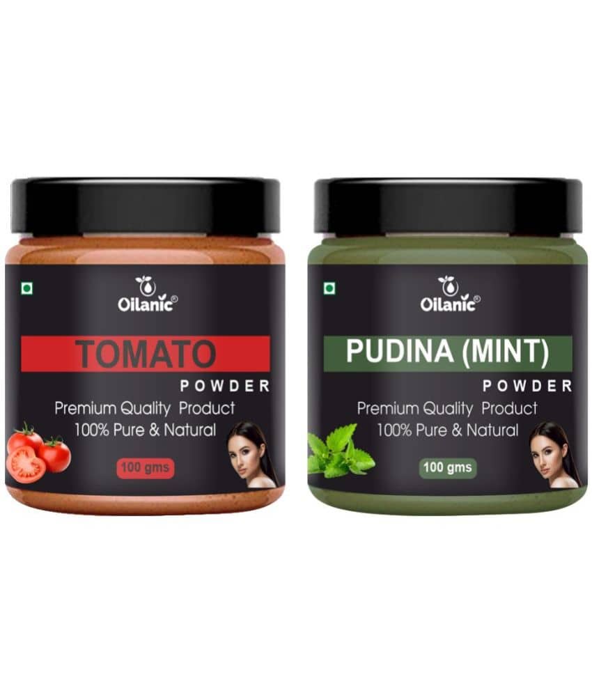 Oilanic 100% Pure Tomato Powder & Pudina Powder For Skin Hair Mask 200 g Pack of 2