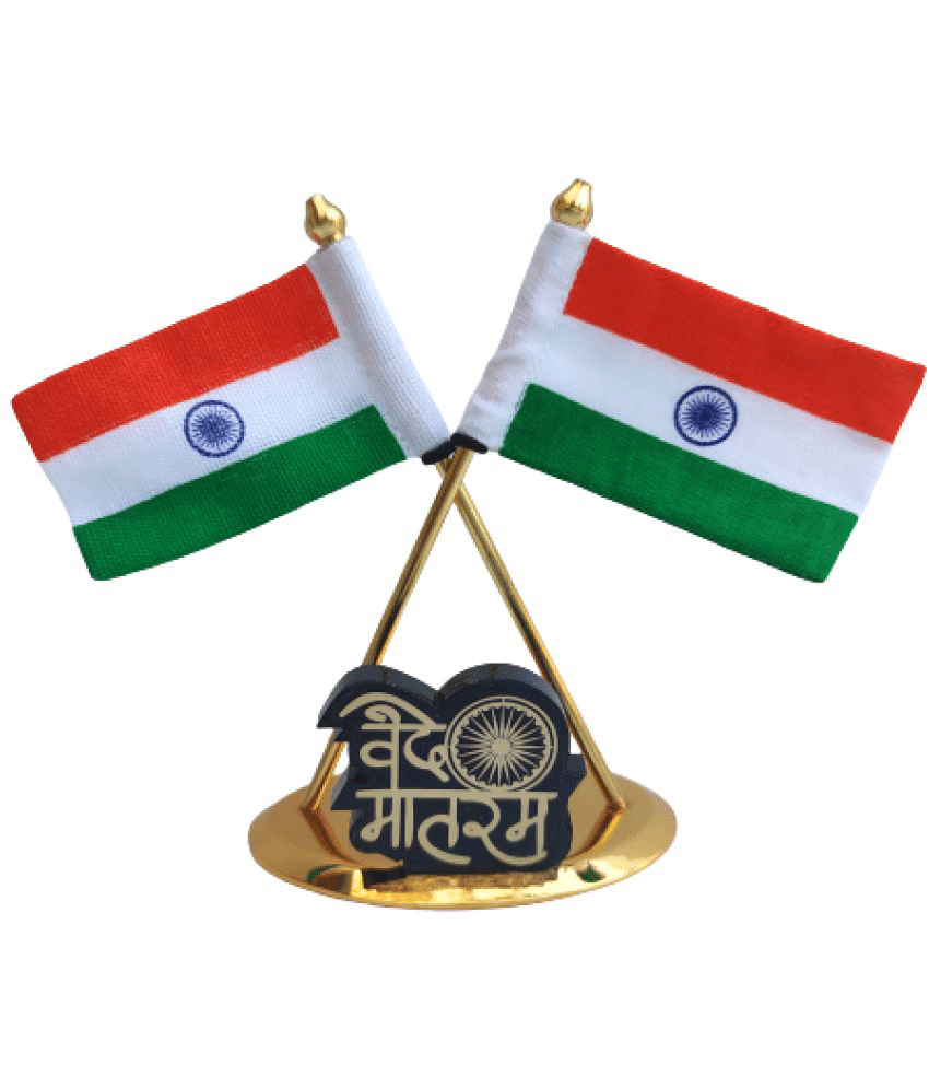     			RAVARIYA GRAPHICS Flags without Clock Golden