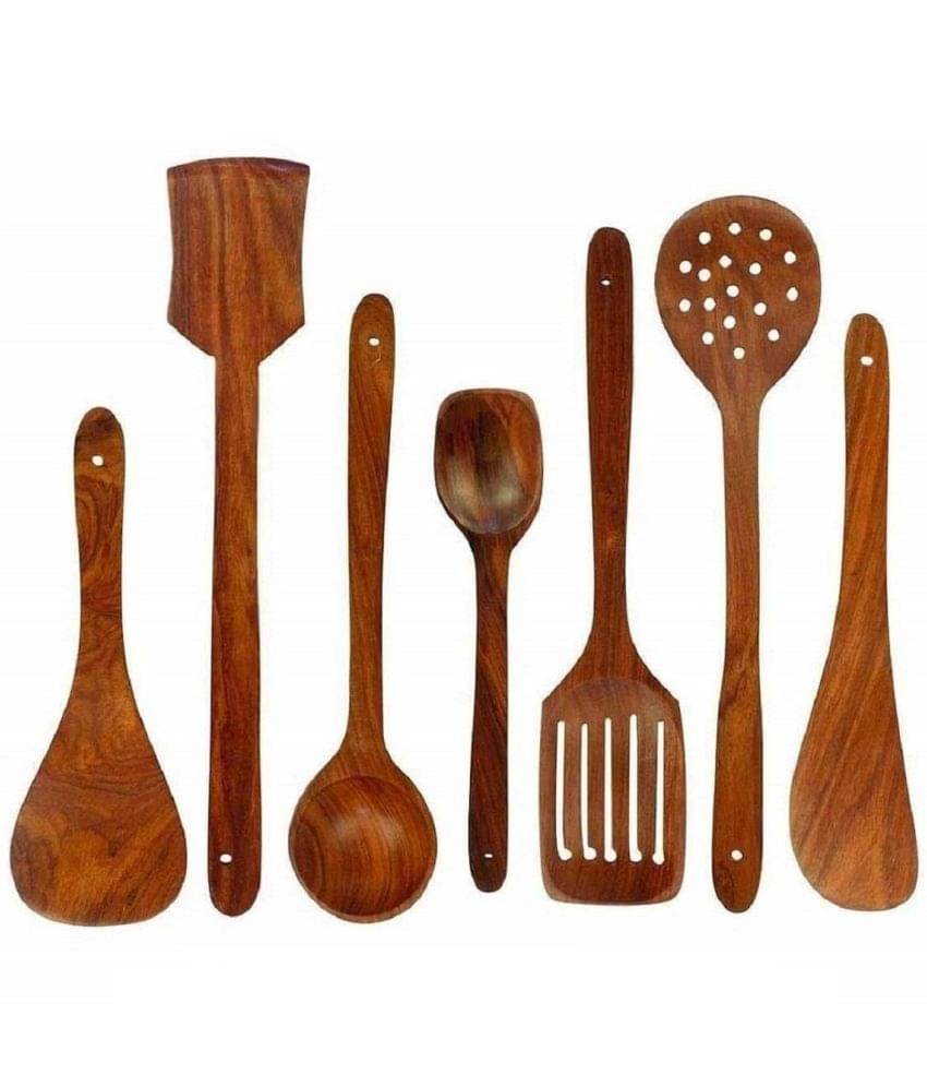     			SF Wood Brown Spatula 7 Pcs