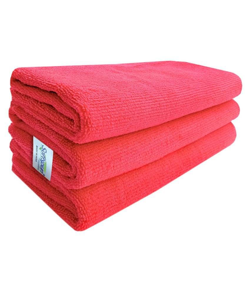 SOFTSPUN Microfiber Cloth - 3 pcs - 40x40 cms - 340 GSM Red - Thick Lint & Streak-Free Multipurpose Cloths - Automotive Microfibre Towels for Car Bike Cleaning Polishing Washing & Detailing SOFTSPUN Microfiber Cloth - 3 pcs - 40x40 cms - 340 GSM Red - Thick Lint & Streak-Free Multipurpose Cloths - Automotive Microfibre Towels for Car Bike Cleaning Polishing Washing & Detailing