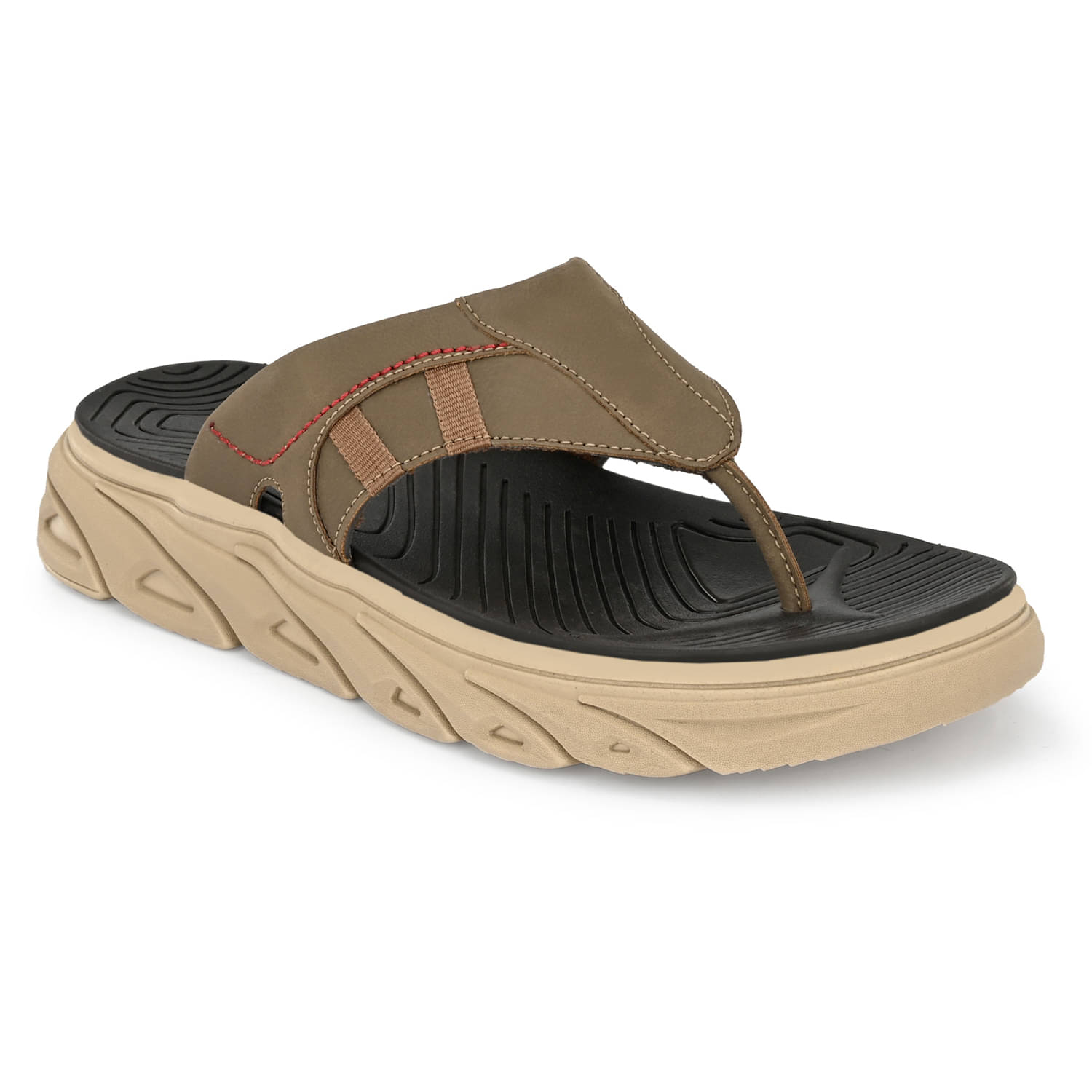     			softio Beige Slide Flip flop