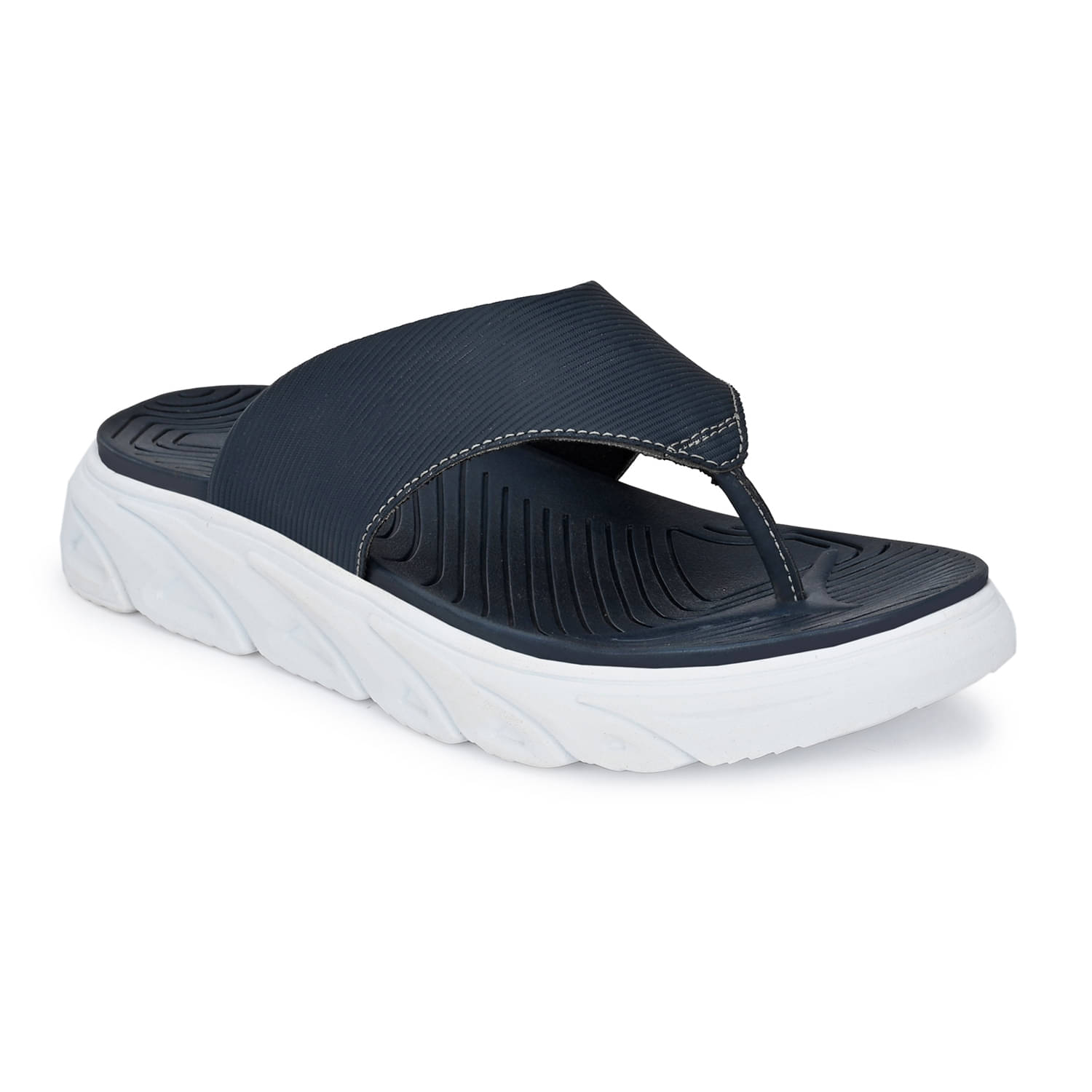     			softio Blue Slide Flip flop