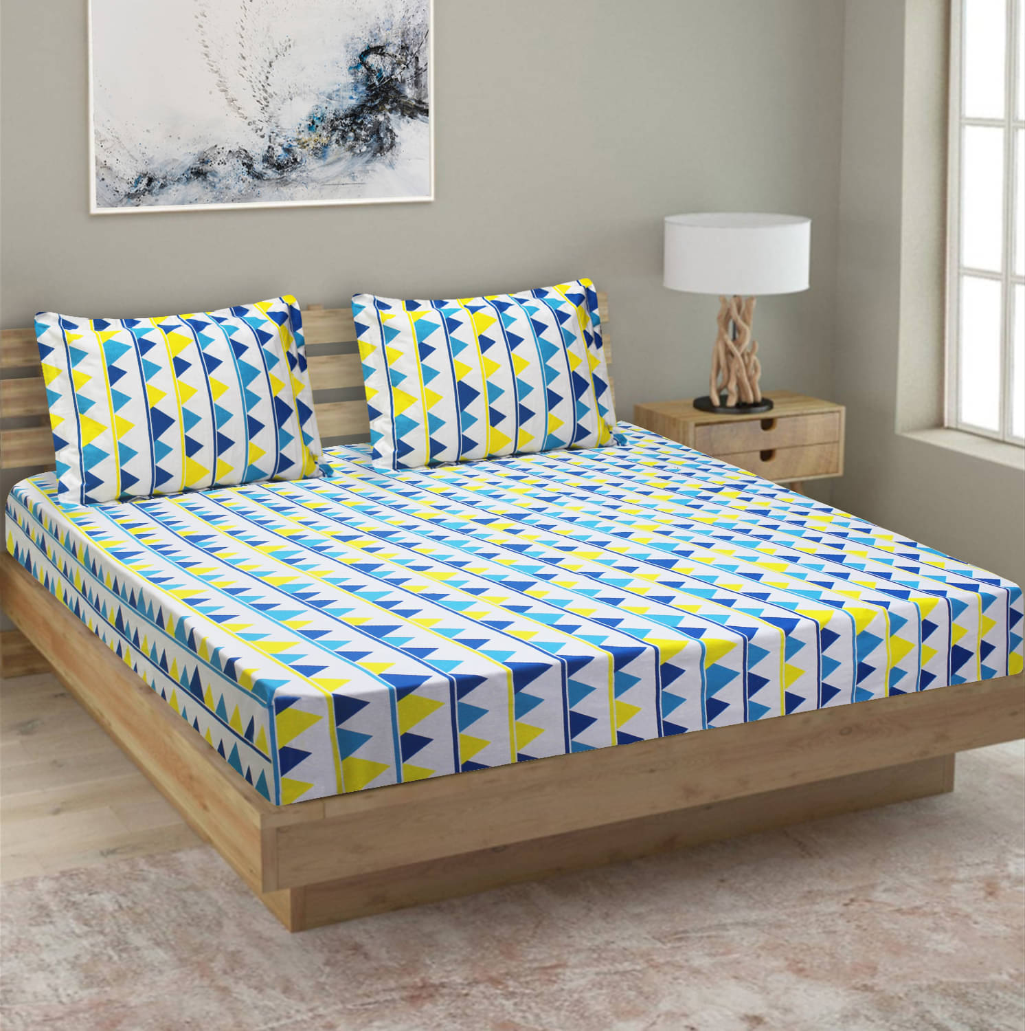     			Home Candy Cotton King Bedsheet ( Blue )