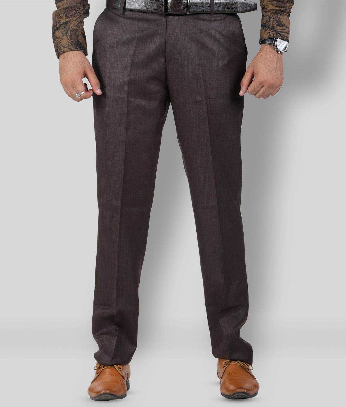    			SAM & JACK - Coffee Polycotton Regular - Fit Men's Formal Pants ( Pack of 1 )