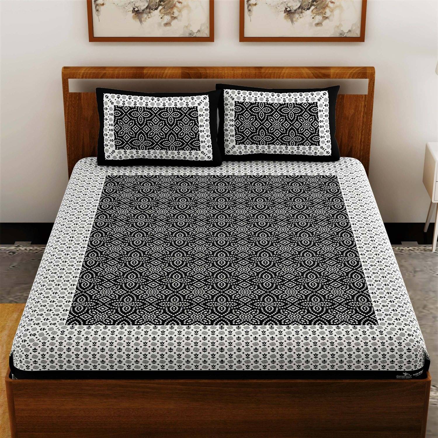     			Uniqchoice Cotton Queen Bedsheet ( Black )