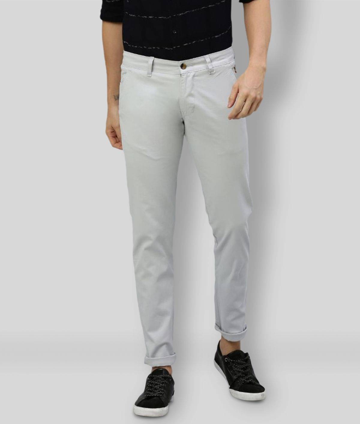     			Urbano Fashion - Grey Cotton Slim Fit Men's Chinos (Pack of 1)