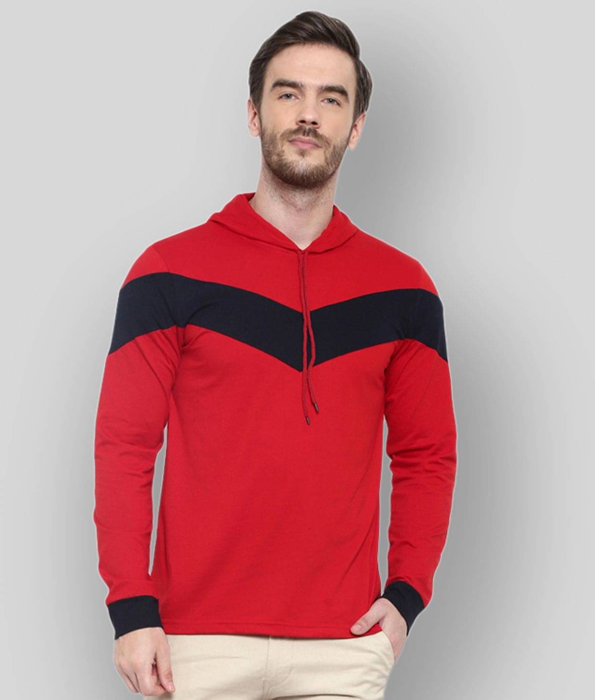     			Glito Pack of 1 Cotton Blend Regular Fit Men's T-Shirt ( Red )