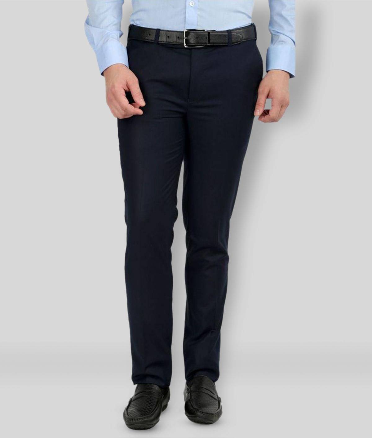 Inspire Clothing Inspiration - Blue Polycotton Slim - Fit Men's Formal Pants ( Pack of 1 ) Inspire Clothing Inspiration - Blue Polycotton Slim - Fit Men's Formal Pants ( Pack of 1 )