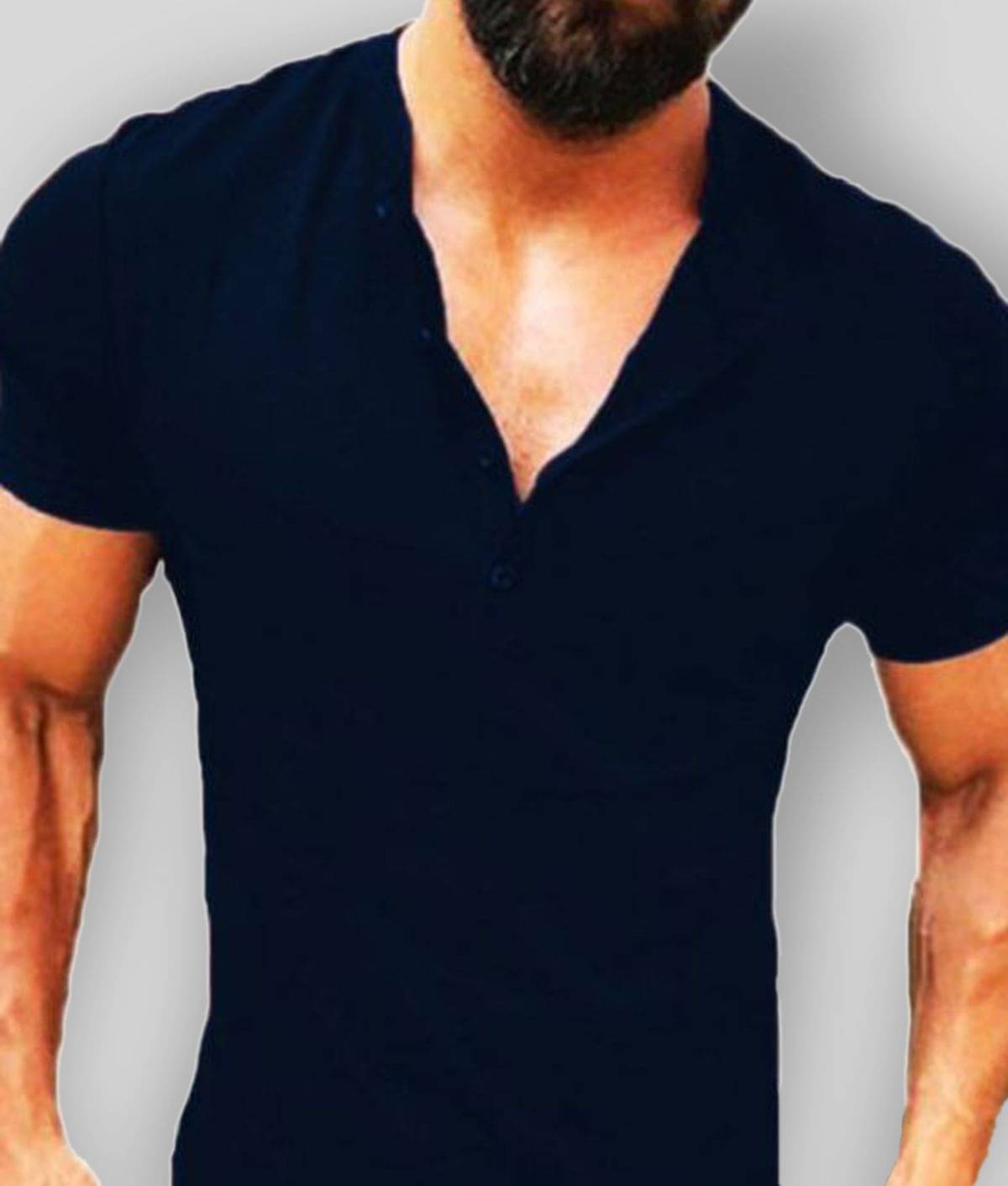 Leotude Pack of 1 Cotton Blend Regular Fit Men's T-Shirt ( Navy Blue )     			Leotude Pack of 1 Cotton Blend Regular Fit Men's T-Shirt ( Navy Blue )