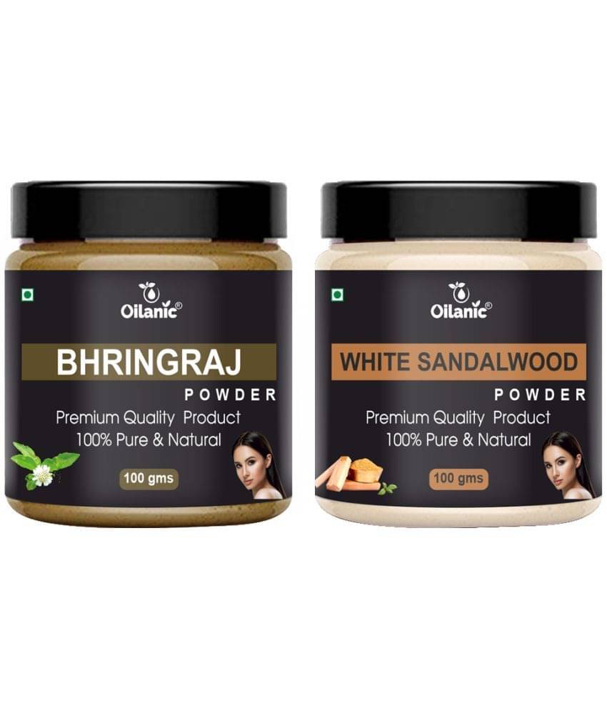 Oilanic 100% Pure Bhringraj Powder & White Sandalwood Powder-Skin Hair Mask 200 g Pack of 2 Oilanic 100% Pure Bhringraj Powder & White Sandalwood Powder-Skin Hair Mask 200 g Pack of 2