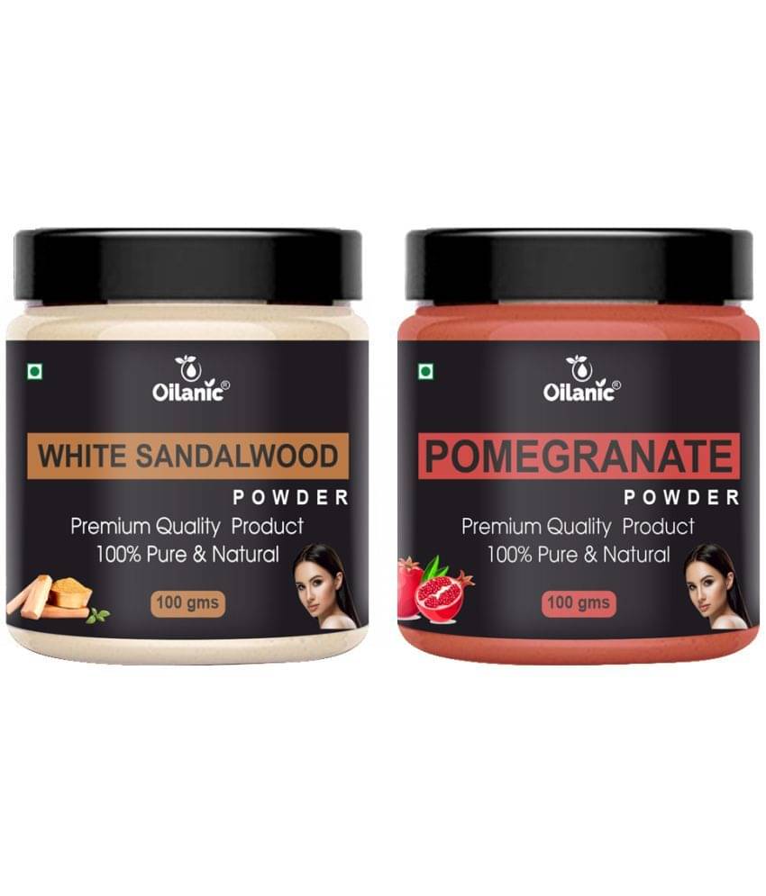 Oilanic 100% White Sandalwood Powder & Pomegranate Powder For Skin Hair Mask 200 g Pack of 2 Oilanic 100% White Sandalwood Powder & Pomegranate Powder For Skin Hair Mask 200 g Pack of 2