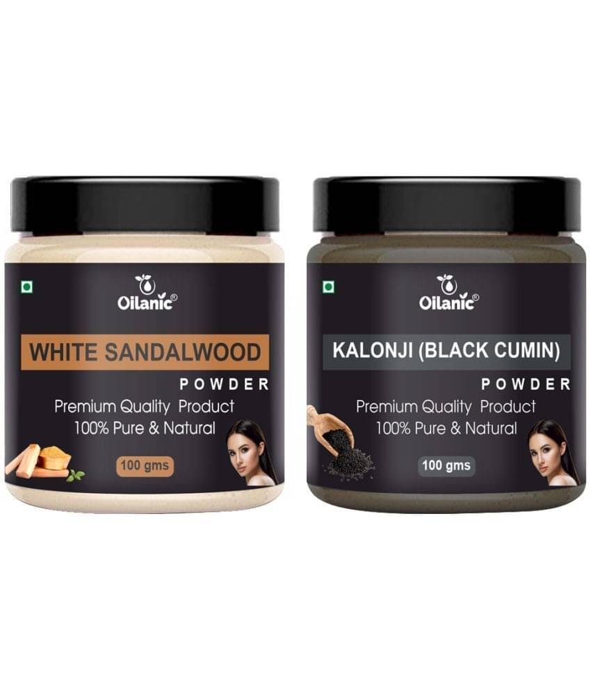 Oilanic 100% White Sandalwood Powder & Kalonji Powder For Skincare Hair Mask 200 g Pack of 2 Oilanic 100% White Sandalwood Powder & Kalonji Powder For Skincare Hair Mask 200 g Pack of 2