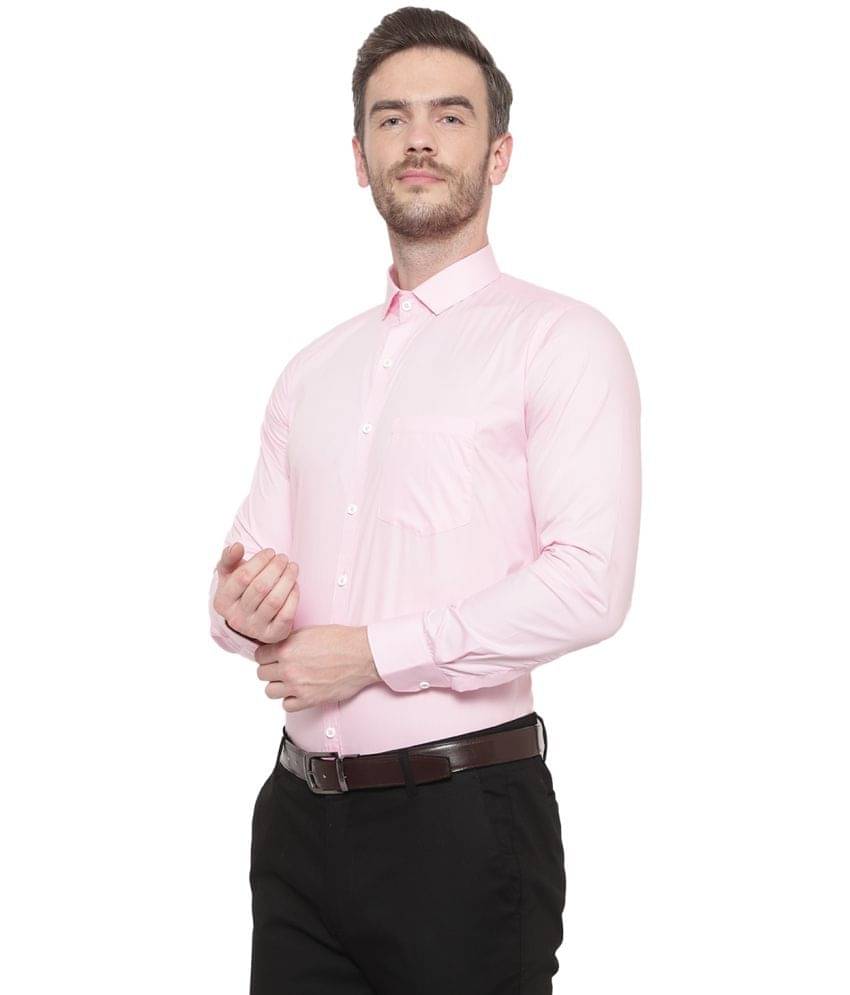     			SREY - 100% Cotton Slim Fit Pink Men's Formal Shirt ( Pack of 1 )