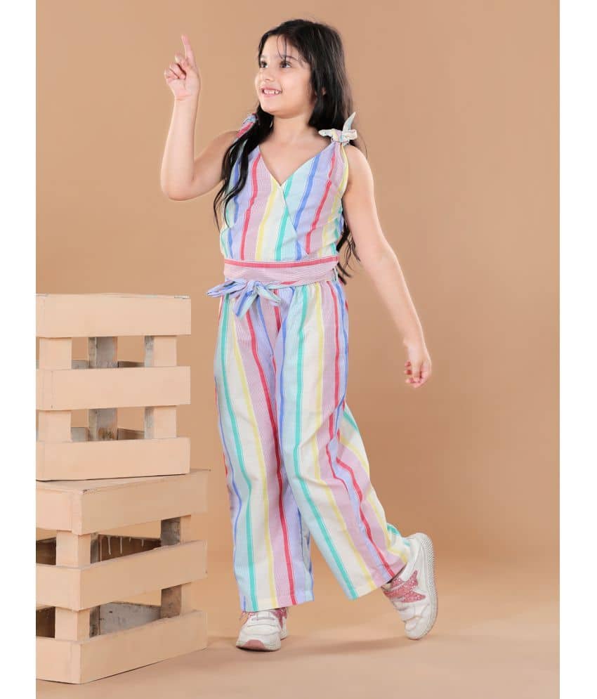 StyleStone Pack of 1 Girls Cotton Blend Top With Palazzo ( Multi Color )