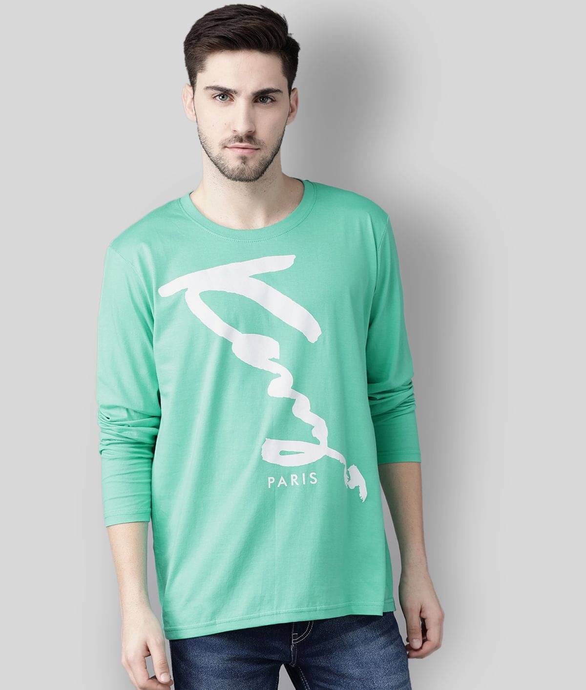 The Dry State - Green Cotton Regular Fit Men's T-Shirt ( Pack of 1 ) The Dry State - Green Cotton Regular Fit Men's T-Shirt ( Pack of 1 )
