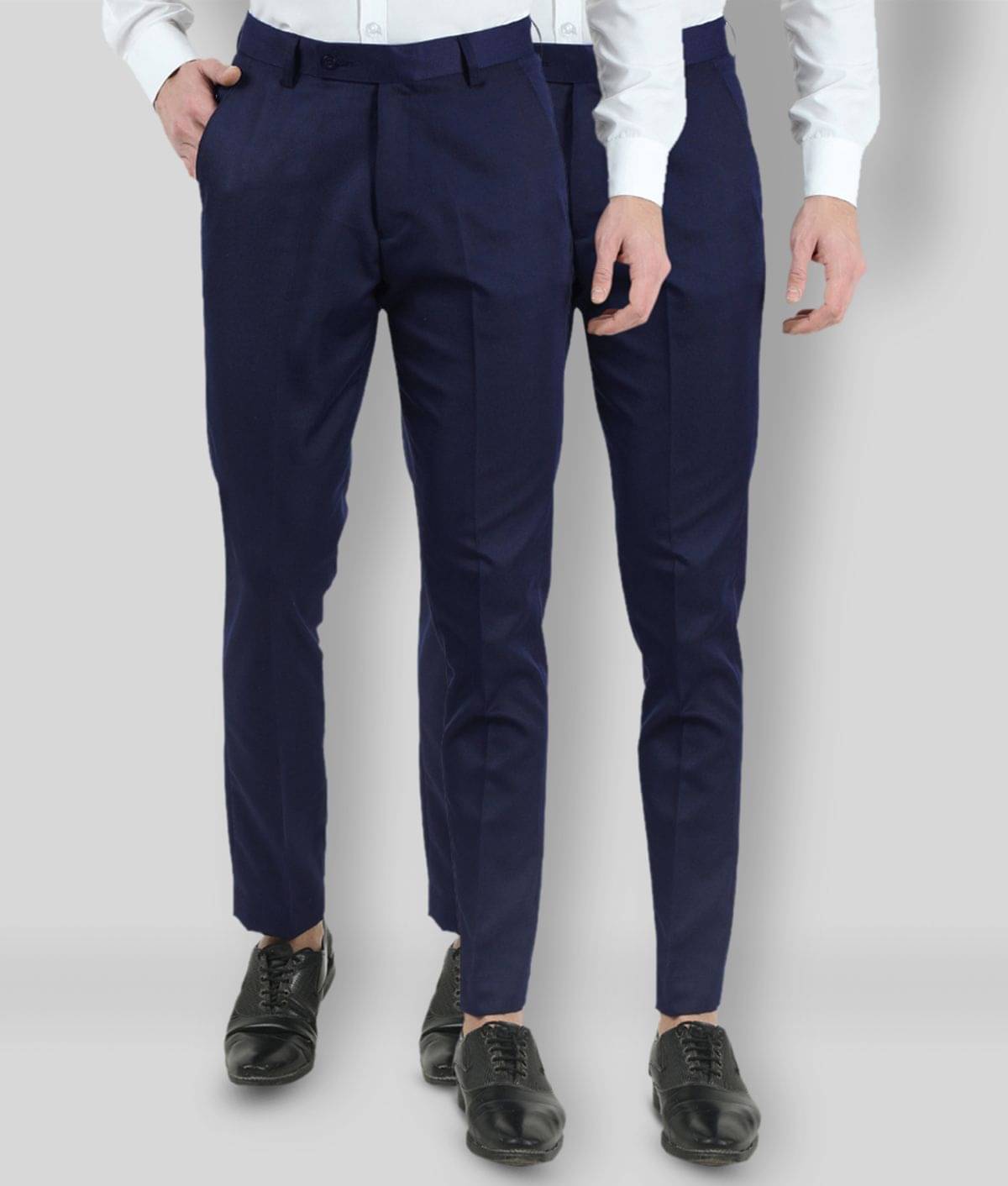     			VEI SASTRE - Multicolored Polycotton Slim - Fit Men's Formal Pants ( Pack of 2 )