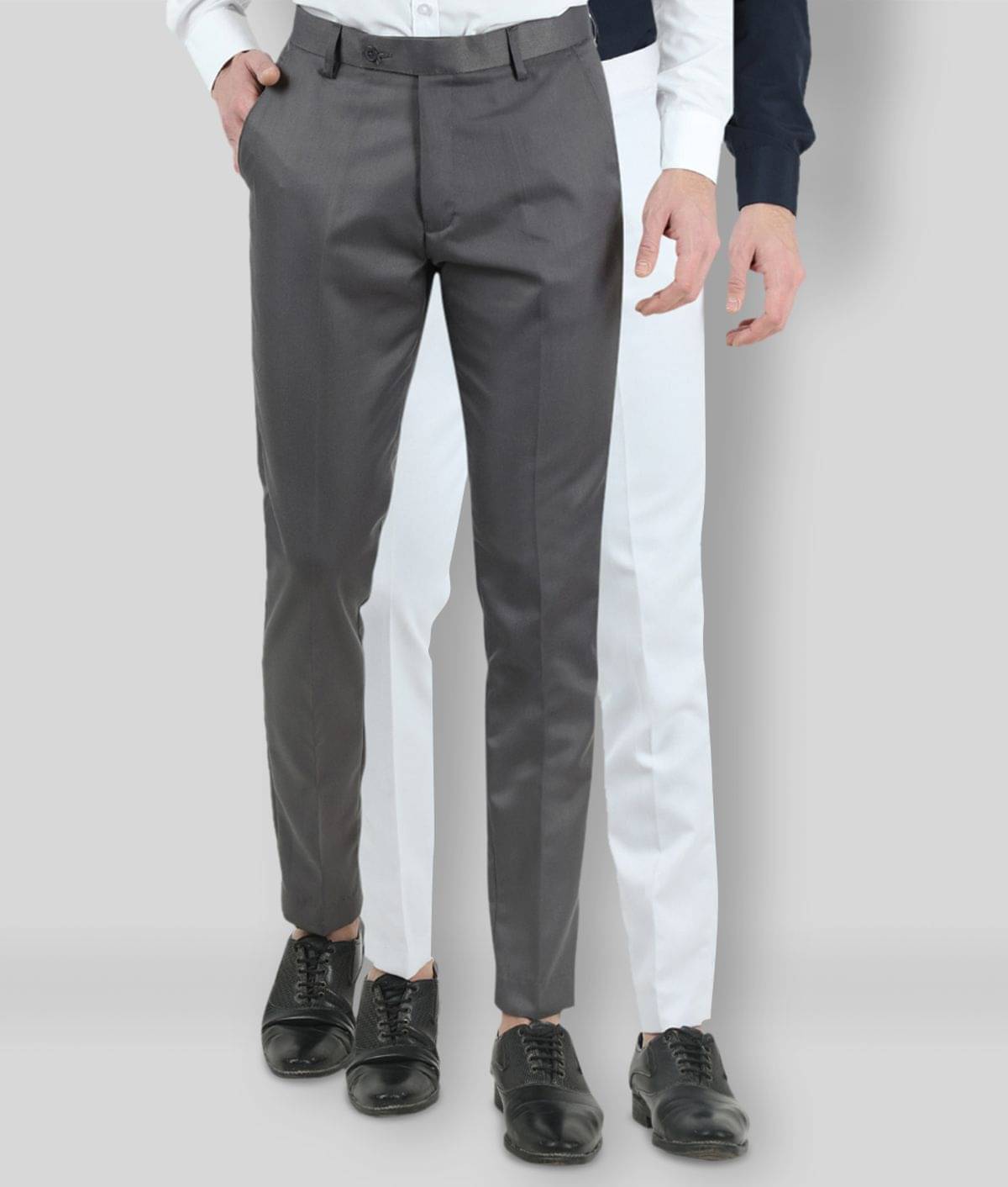     			VEI SASTRE - Multicolored Polycotton Slim - Fit Men's Formal Pants ( Pack of 2 )