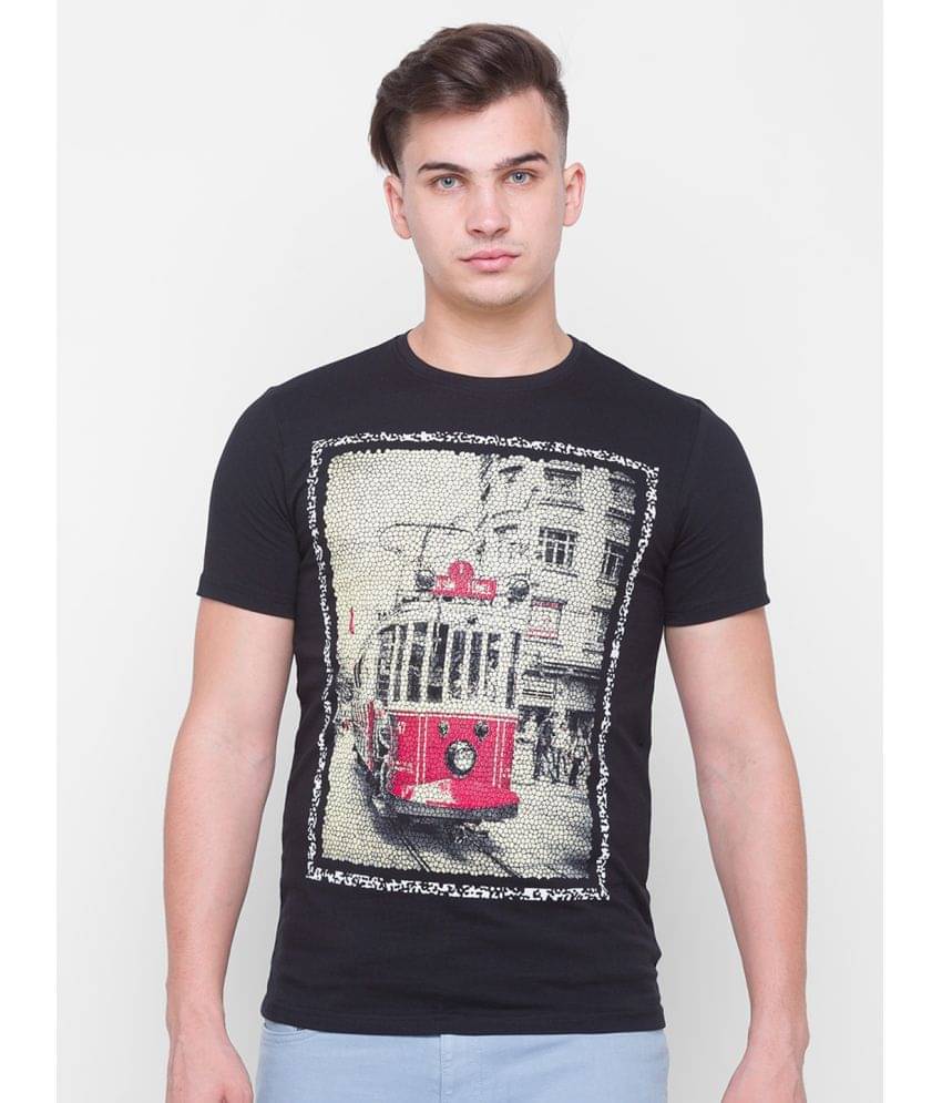     			Globus - Black Cotton Blend Regular Fit Men's T-Shirt ( Pack of 1 )