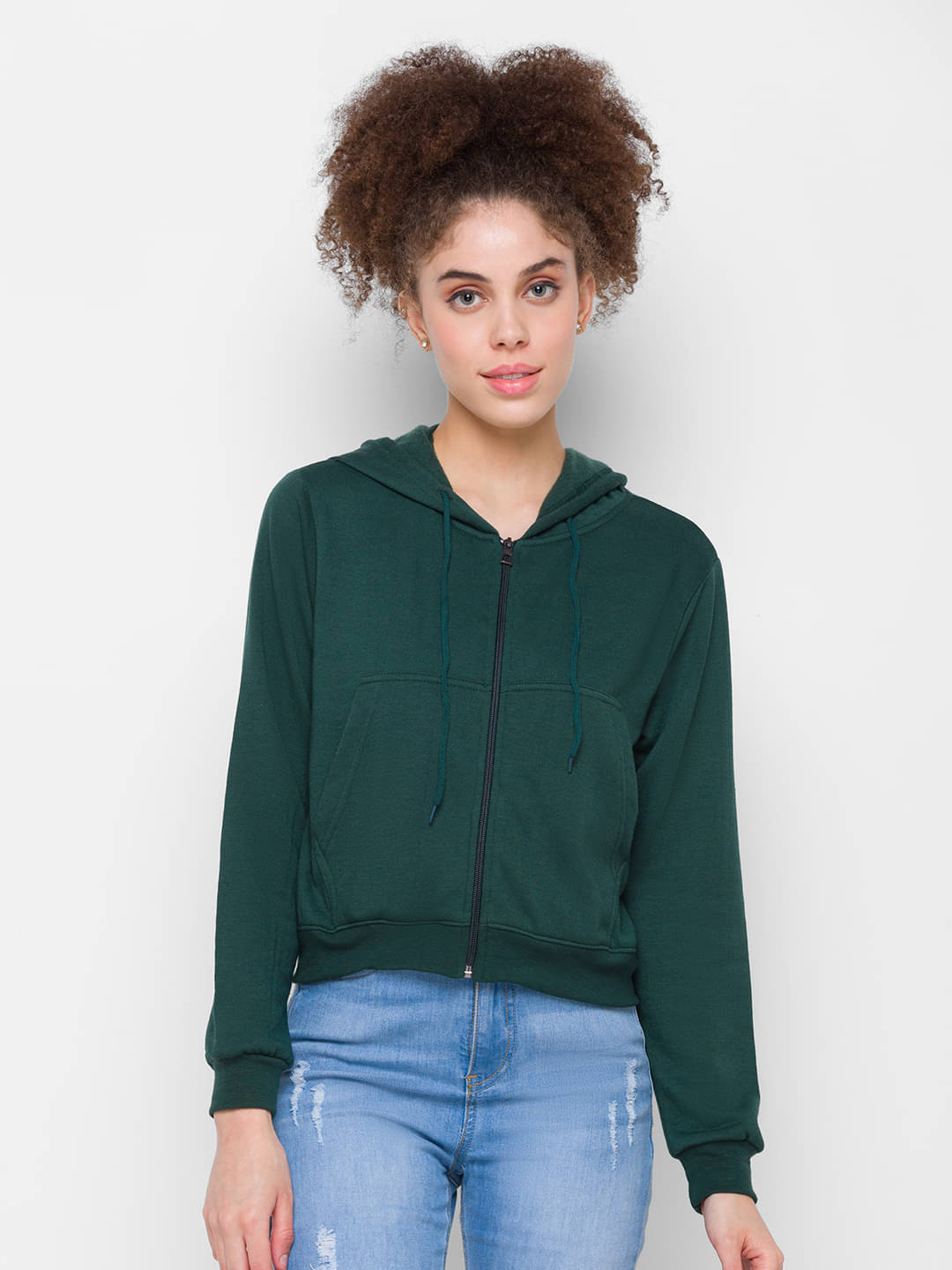 Globus Women Polyester Round Neck Sweatshirt ( Green )     			Globus Women Polyester Round Neck Sweatshirt ( Green )