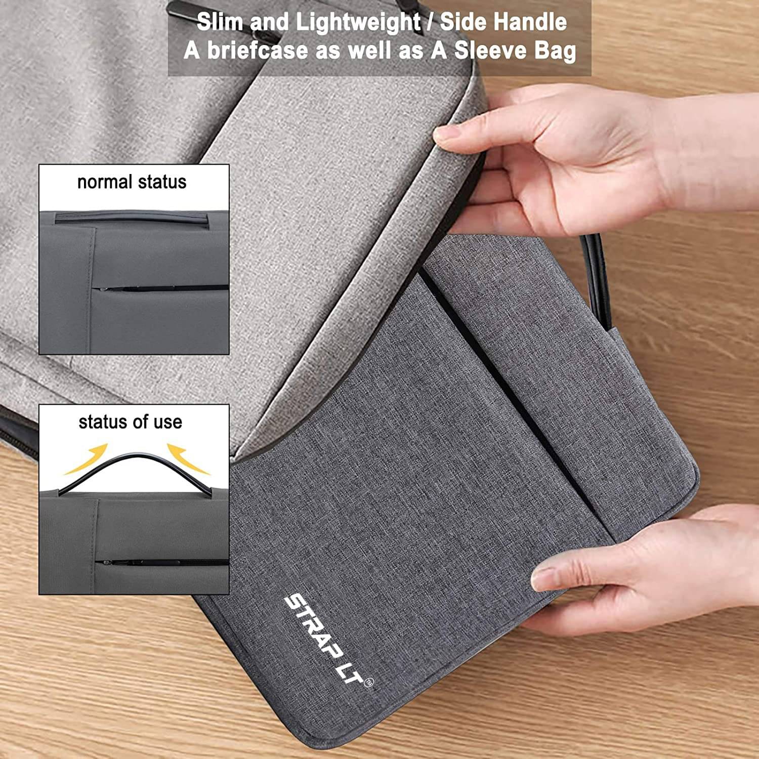     			STRAPIT Grey Laptop Sleeves Bag