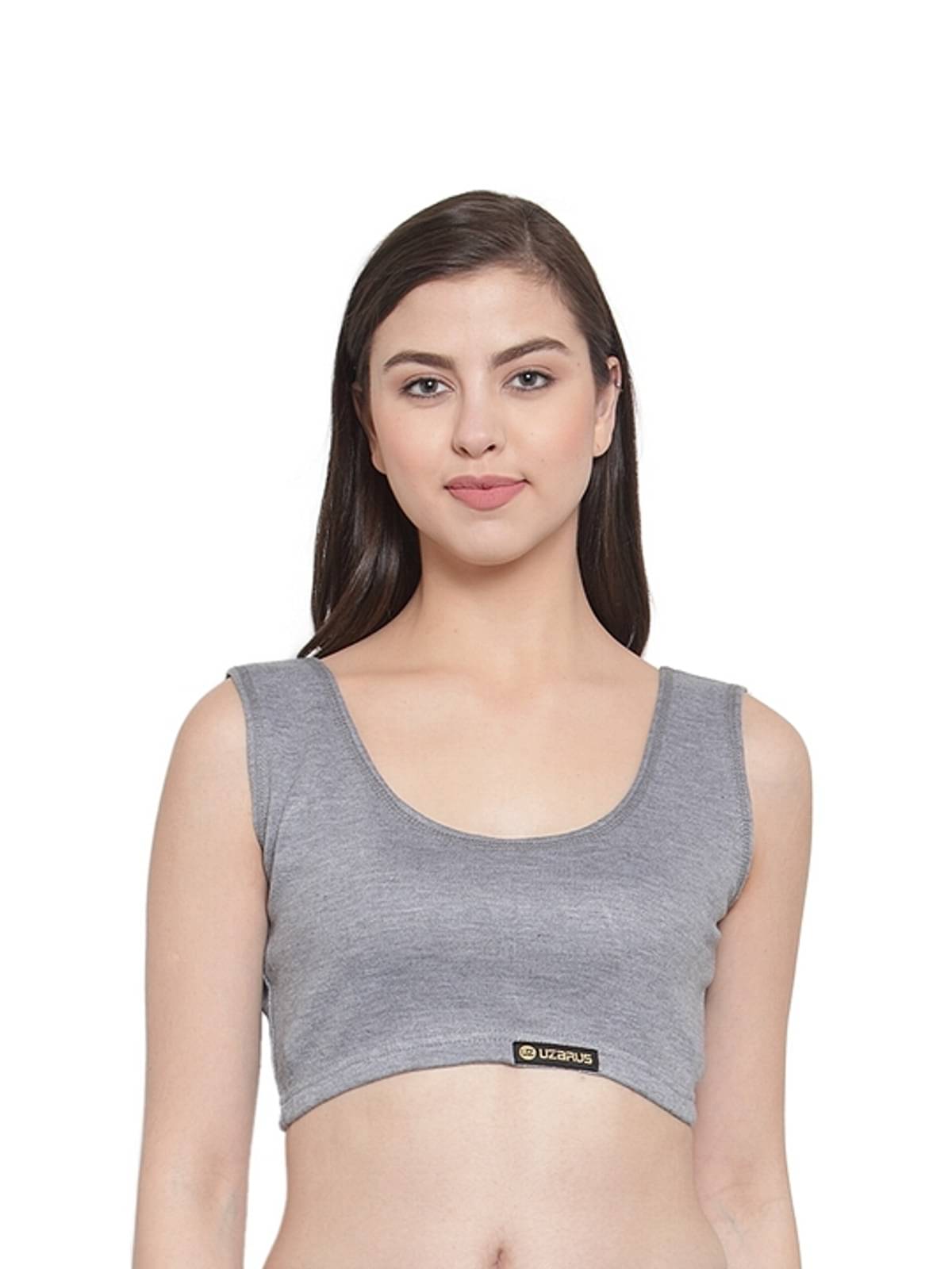 Uzarus Cotton Blend Topwear - Grey Uzarus Cotton Blend Topwear - Grey