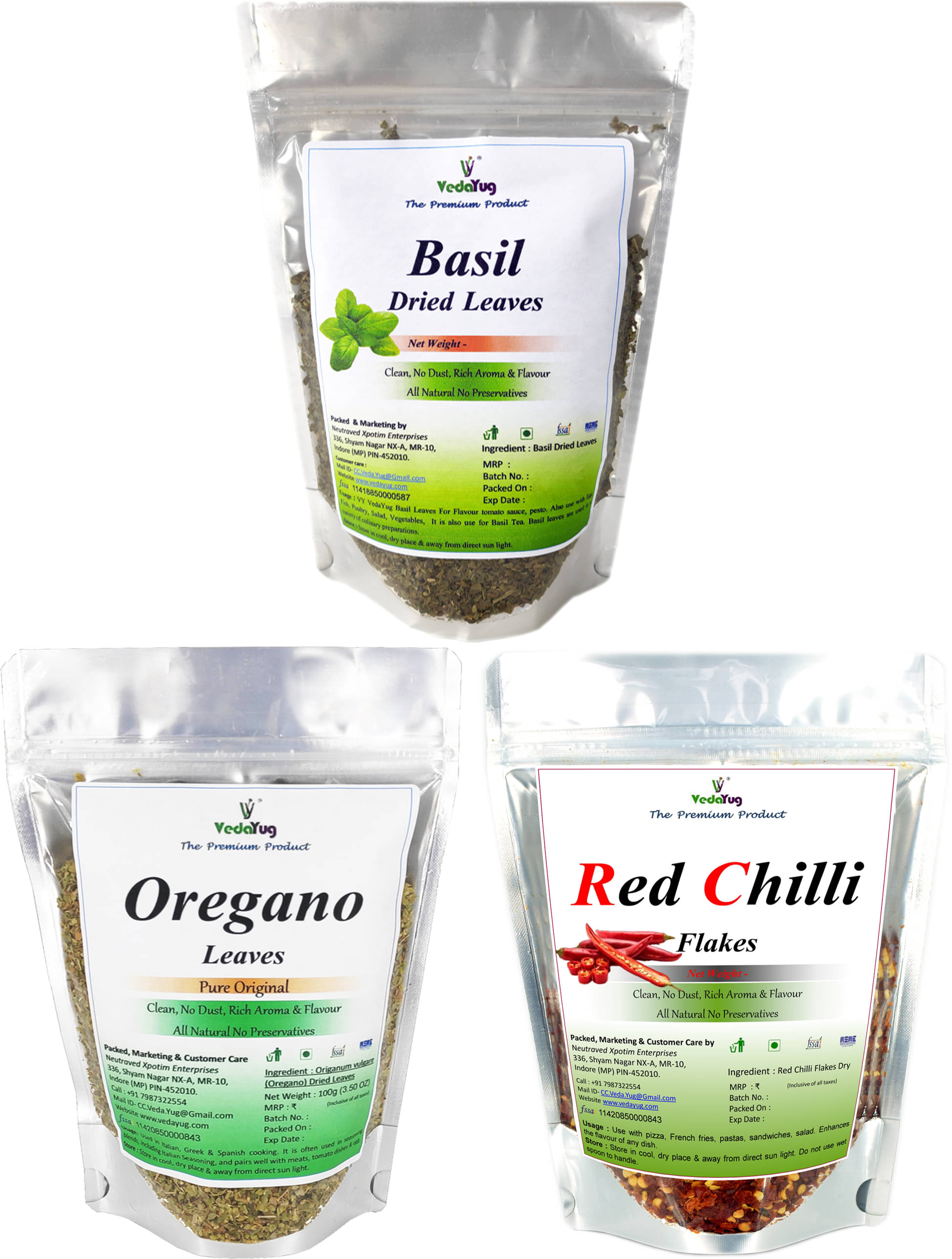 VY VedaYug Oregnao+Chilli Flakes+Basil 120 gm VY VedaYug Oregnao+Chilli Flakes+Basil 120 gm